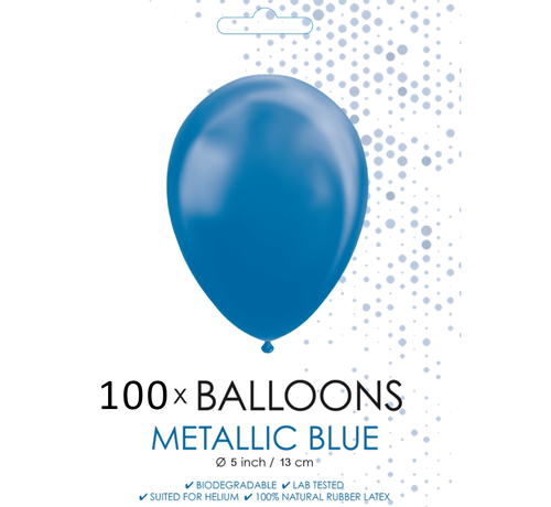 100 Kleine ballonnen metallic blauw