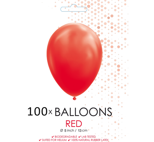 5 inch ballonnen rood 100 stuks