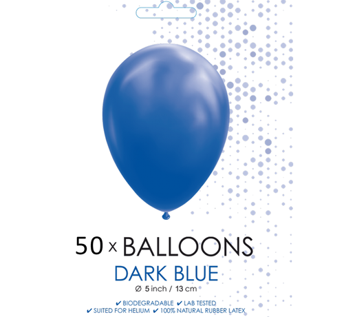 50 Ballonnen donkerblauw 5 inch
