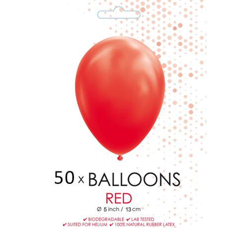 50 Ballonnen rood 5 inch