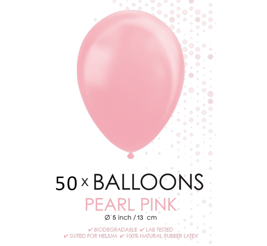 50 Parel roze ballonnen klein