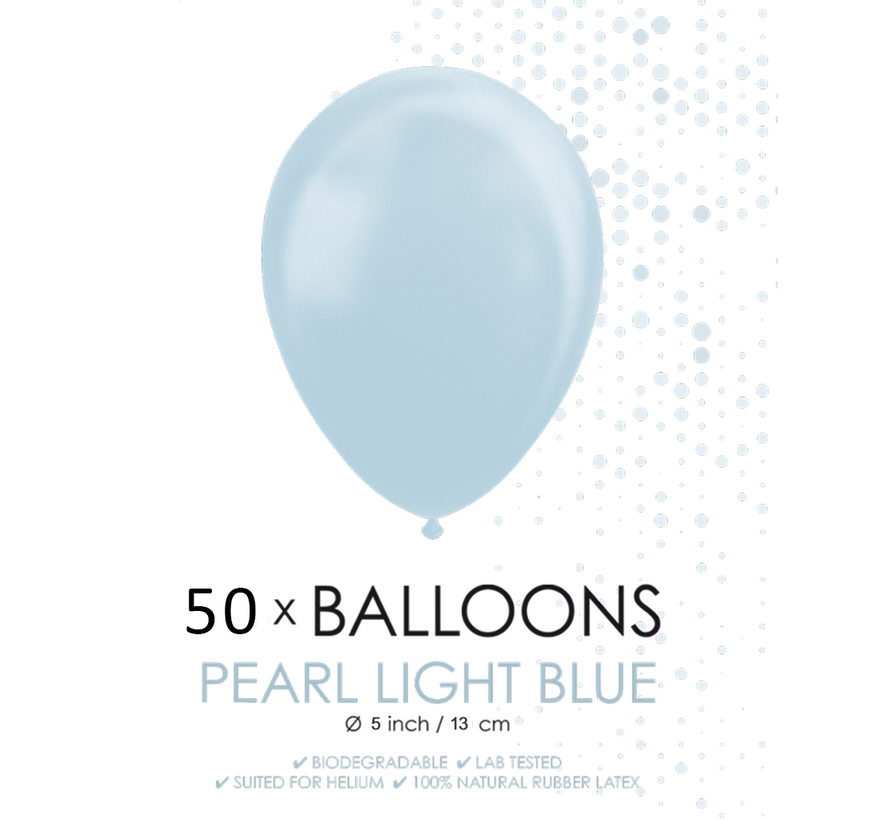 50 Parel lichtblauw ballonnen klein