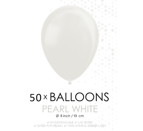 50 Parel wit ballonnen klein