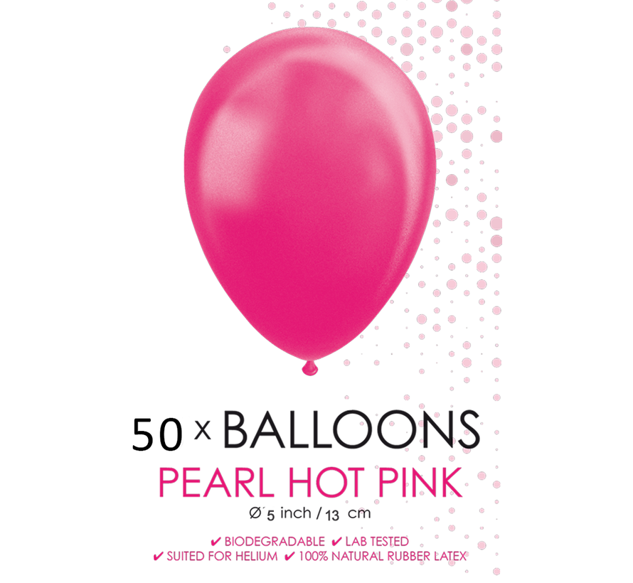 50 Parel donker roze ballonnen klein