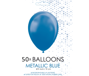 Metallic blauw ballonnen klein