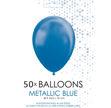 Metallic blauw ballonnen klein