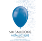 50 Metallic blauw ballonnen klein