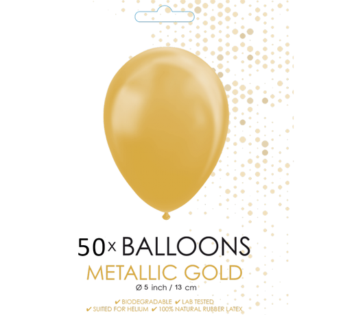 50 Metallic goud ballonnen klein