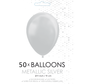 50 Metallic zilver ballonnen klein