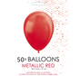 50 Metallic rood ballonnen klein