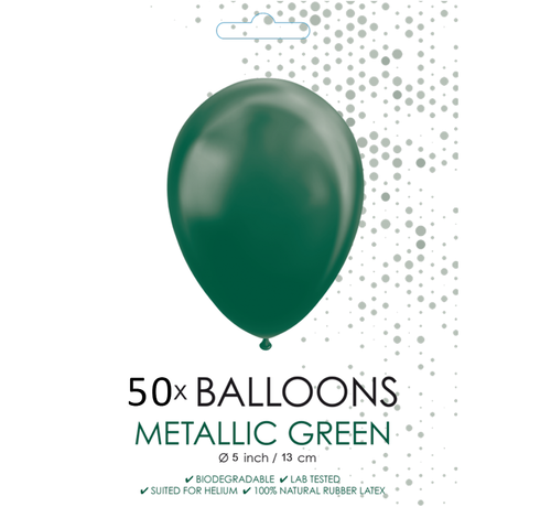 50 Metallic groen ballonnen klein