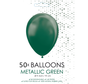 50 Metallic groen ballonnen klein
