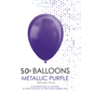 50 Metallic paars ballonnen klein