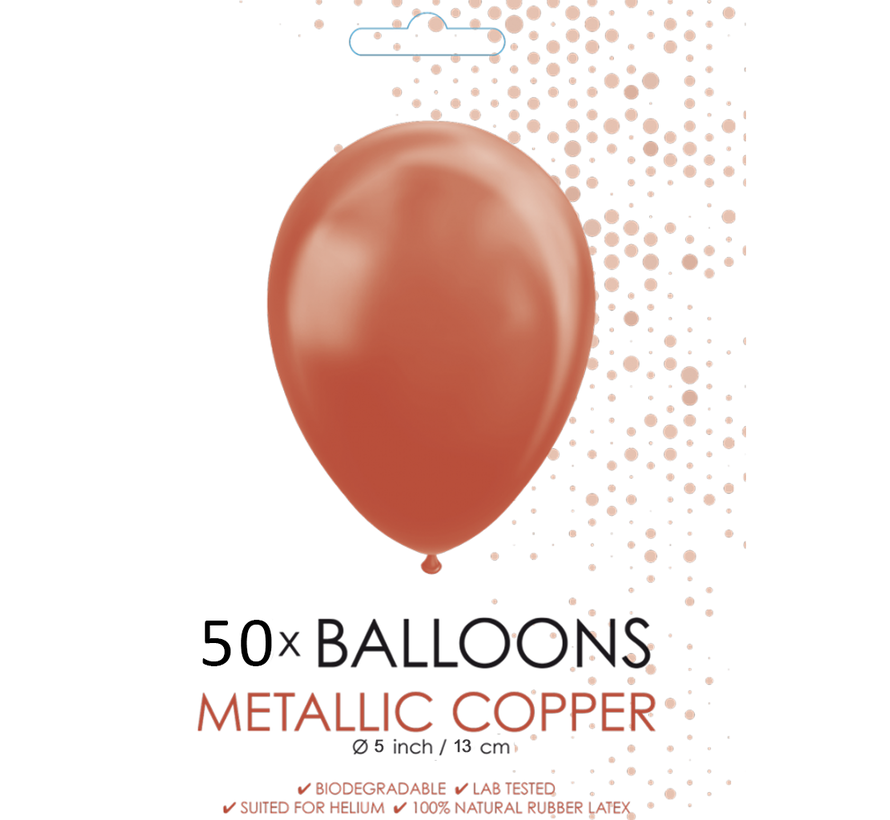 50 Metallic koper ballonnen klein