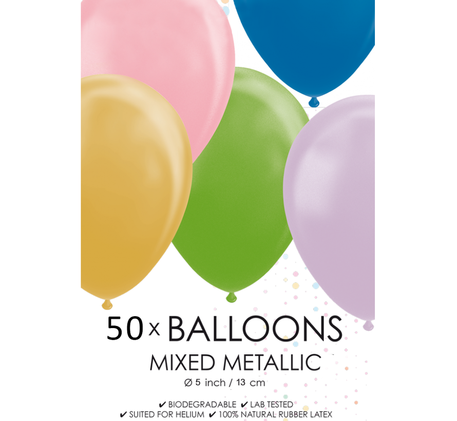 50 Metallic mix ballonnen klein