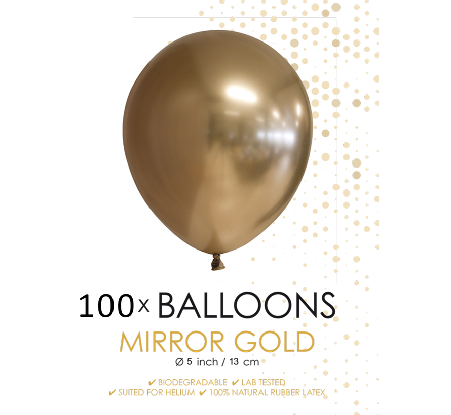 100 chrome 5 inch kleine ballonnen goud