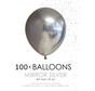 100 chrome 5 inch kleine ballonnen zilver