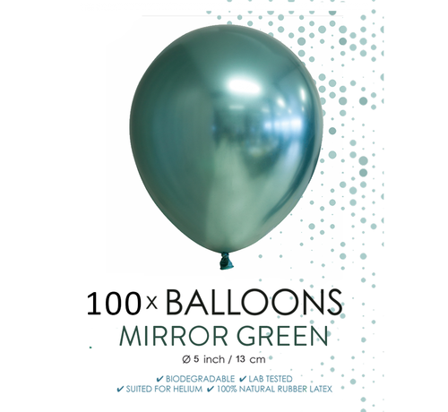 100 chrome 5 inch kleine ballonnen groen