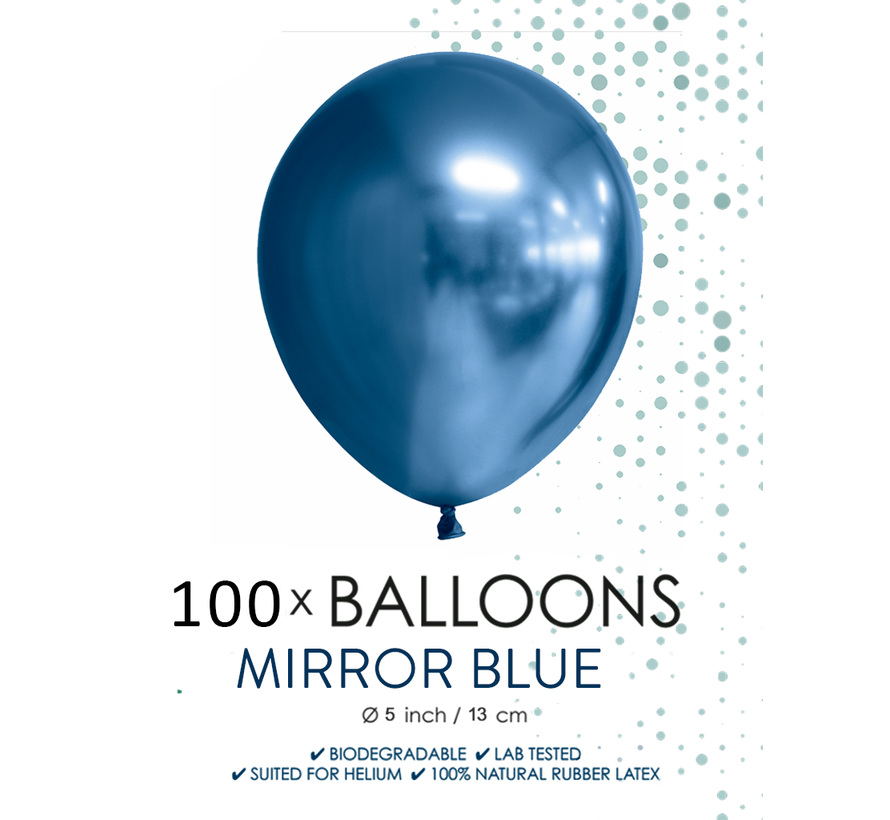 100 chrome 5 inch kleine ballonnen blauw