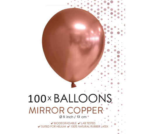 100 chrome 5 inch kleine ballonnen koper