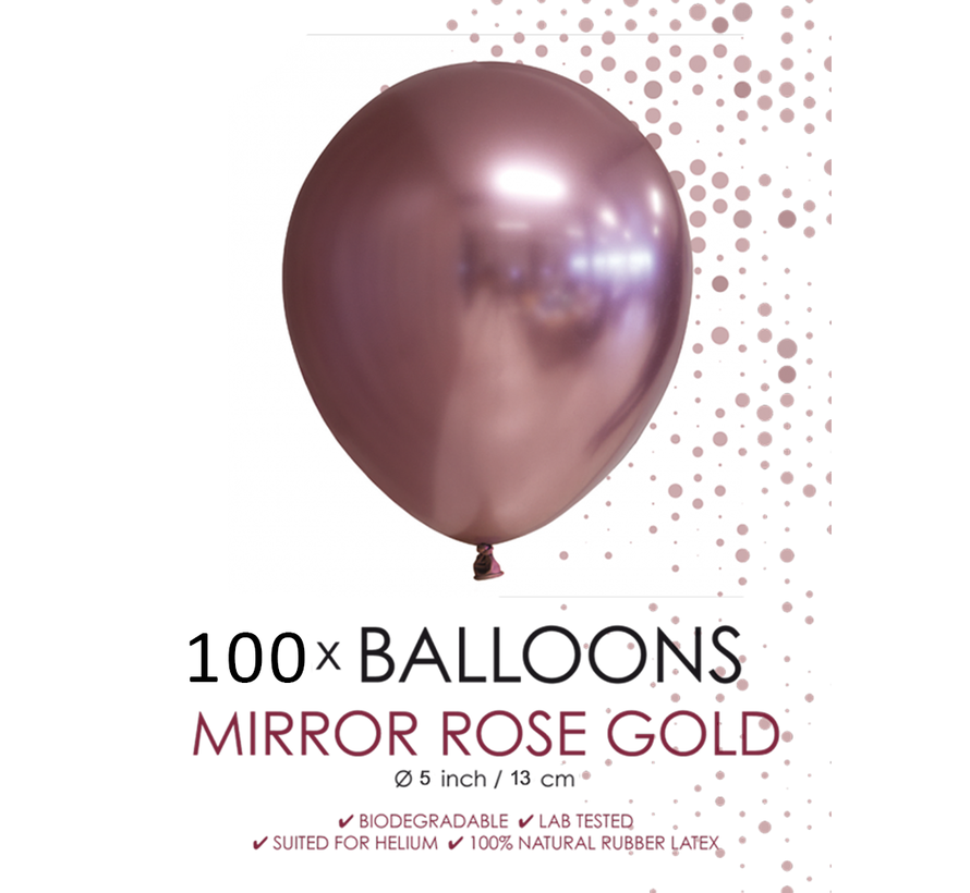 100 chrome 5 inch kleine ballonnen  roségoud