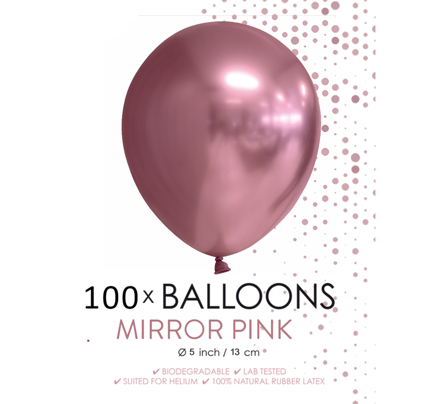 100 chrome 5 inch kleine ballonnen roze