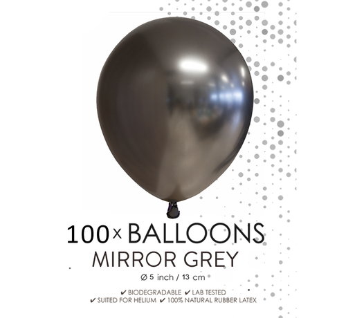 100 chrome 5 inch kleine ballonnen grijs