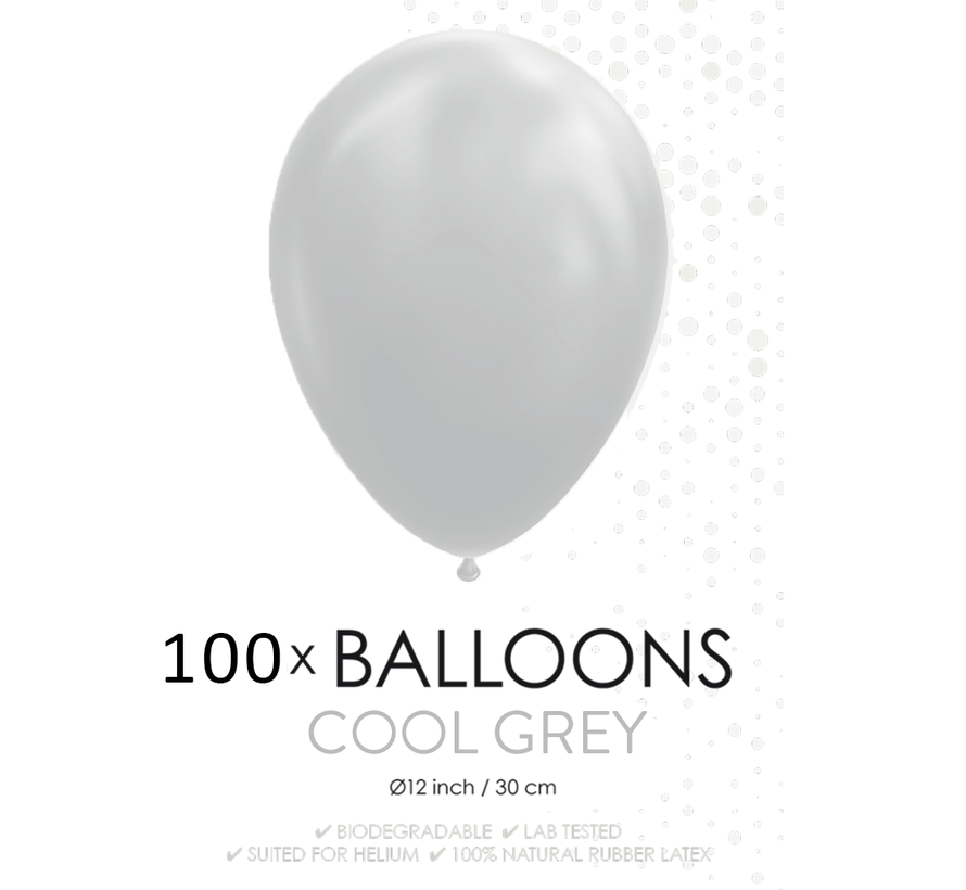 100 ballonnen grijs 12 inch