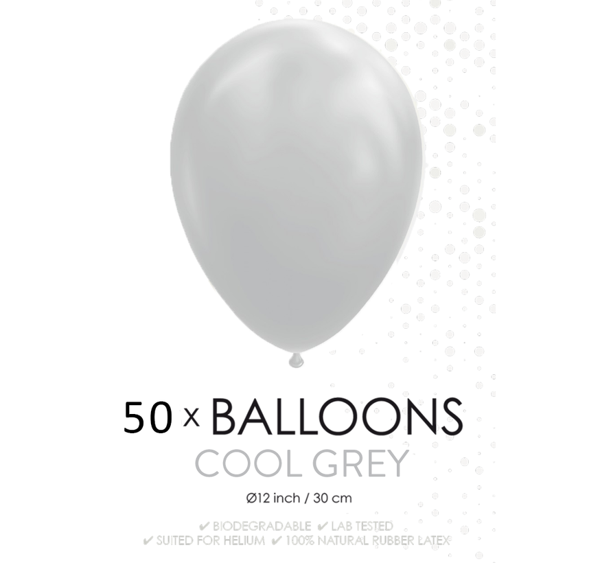 50 ballonnen grijs 12 inch