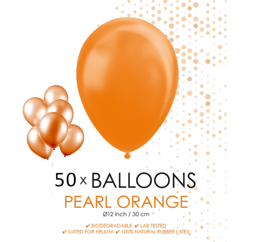 50 Parel oranje ballonnen 30 cm