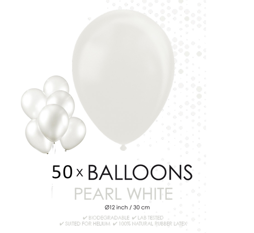 Parel witte ballonnen 30 cm