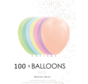 100 macaron pastel kleuren ballonnen 30 cm