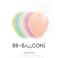 50 mix Pastel kleurige ballonnen 30 cm