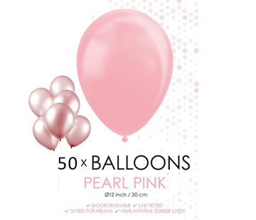 50 Parel roze ballonnen