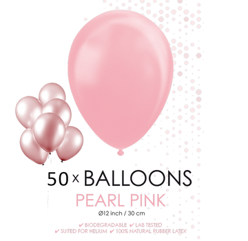50 Parel roze ballonnen