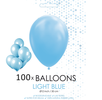 100 ballonnen licht blauw