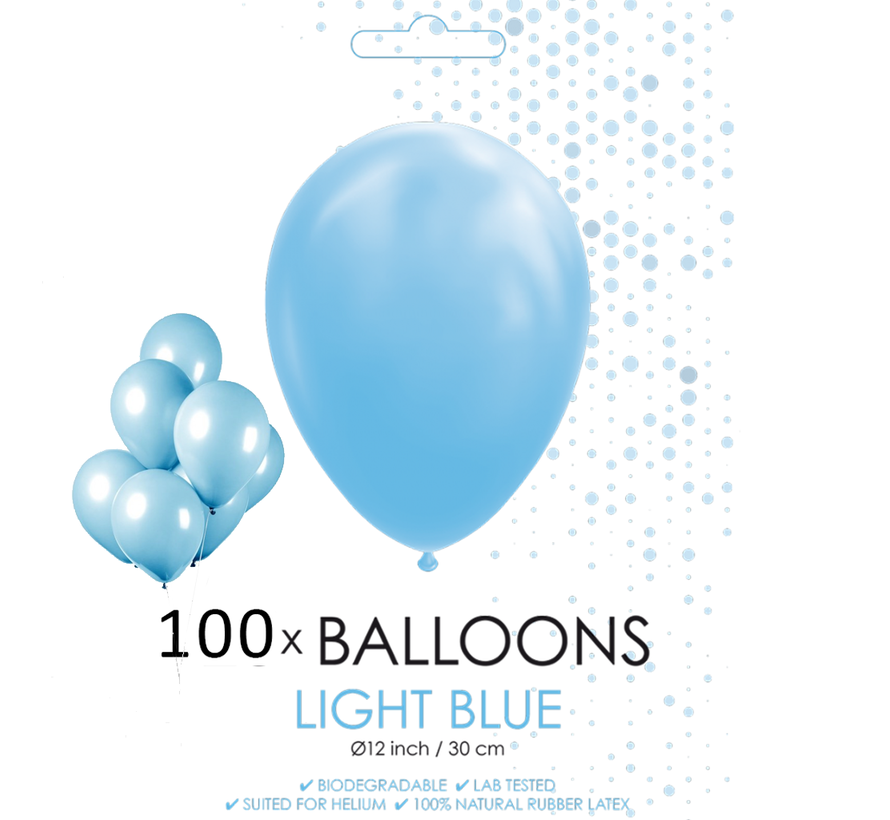 100 ballonnen licht blauw 12 inch