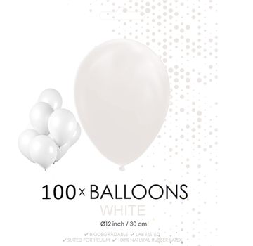 100 ballonnen wit