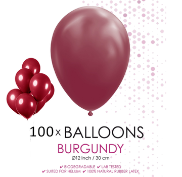 100 ballonnen bordeaux rood