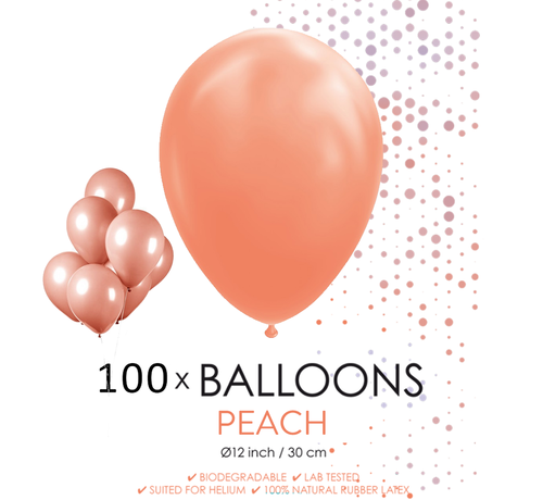 100 ballonnen perzik 12 inch