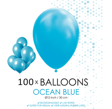 100 ballonnen oceaan blauw