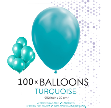 100 ballonnen turquoise