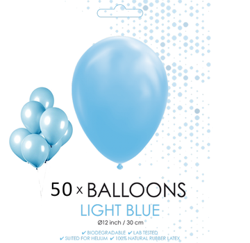 50 ballonnen licht blauw