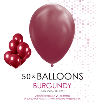 50 ballonnen bordeaux rood