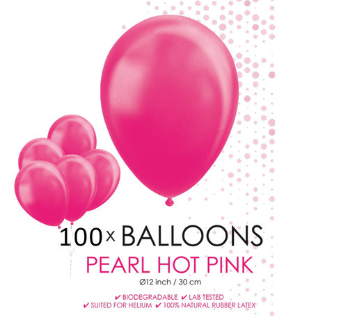100 Parel pink roze ballonnen 30 cm