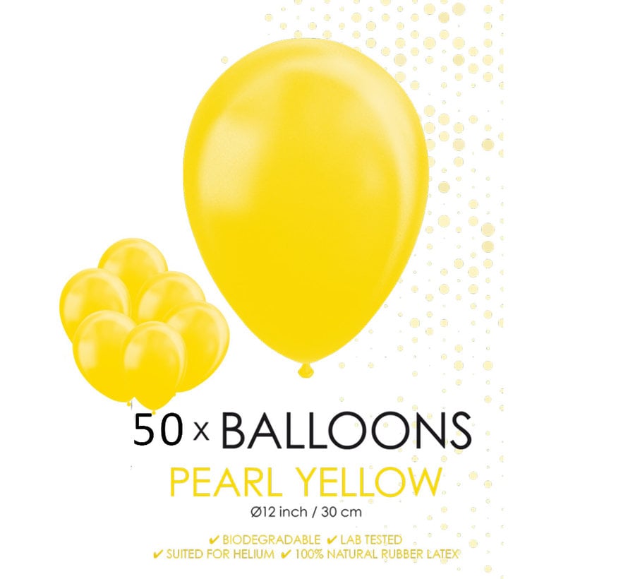 50 Parel gele ballonnen 30 cm