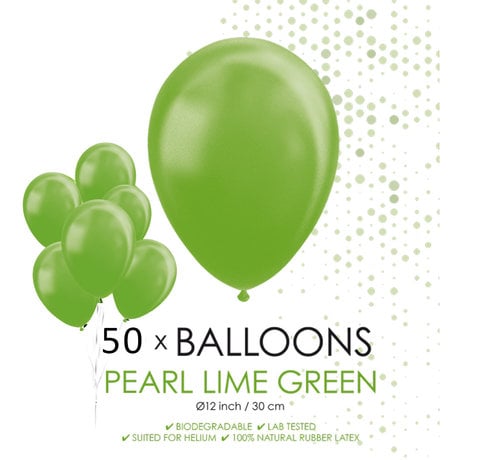 50 Parel lime groene ballonnen 30 cm