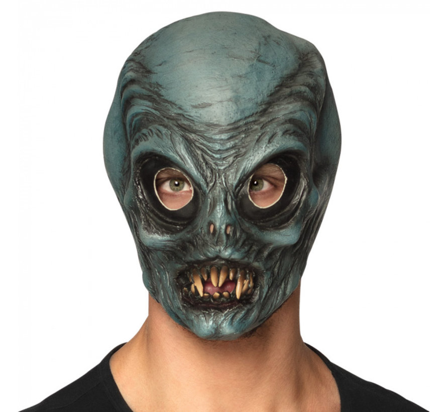 Latex hoofdmasker Alien grijs