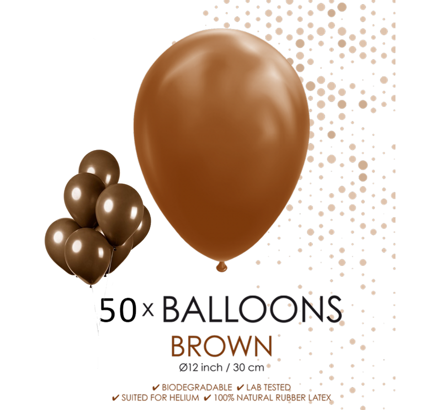 50 ballonnen bruin 12 inch