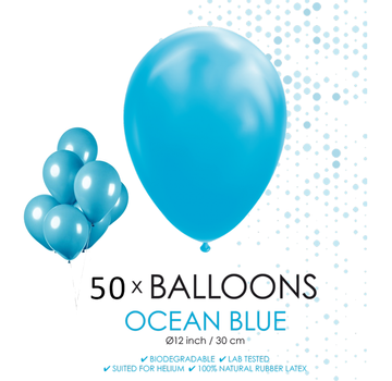 50 ballonnen oceaan blauw
